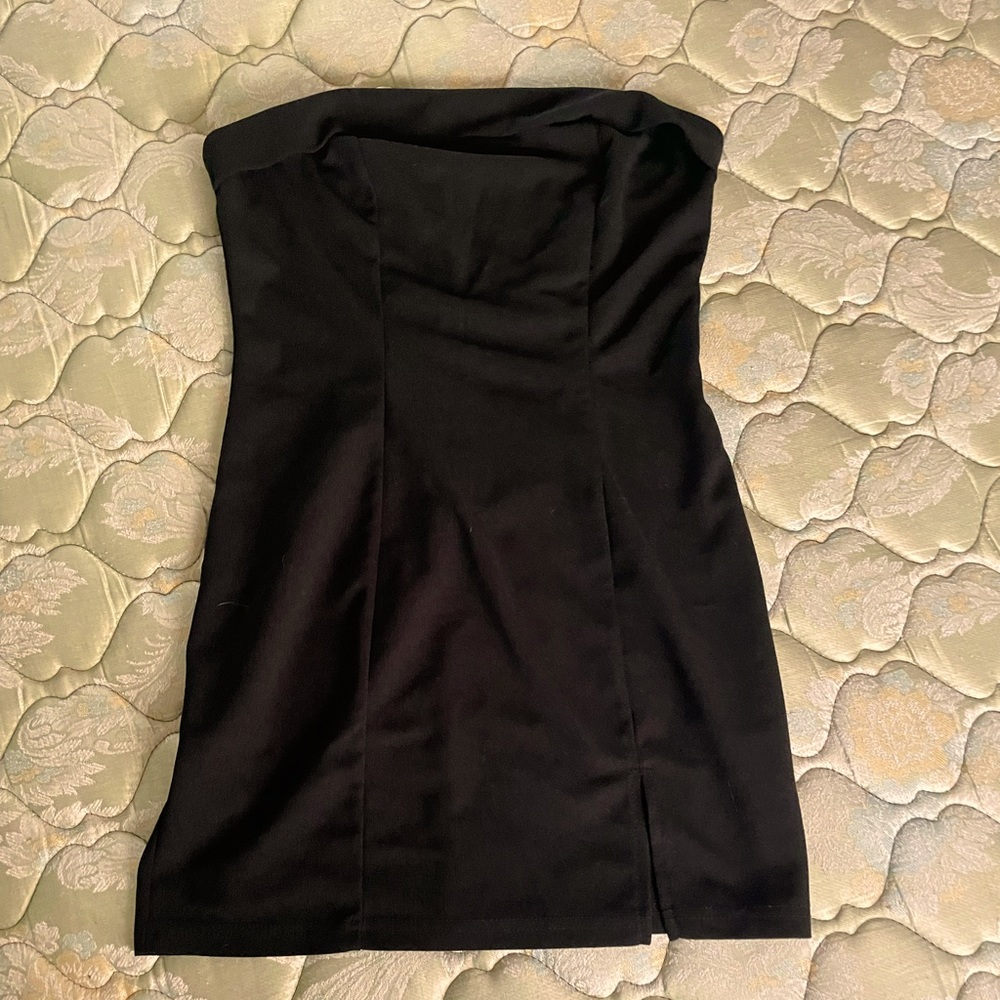 Strapless black dress